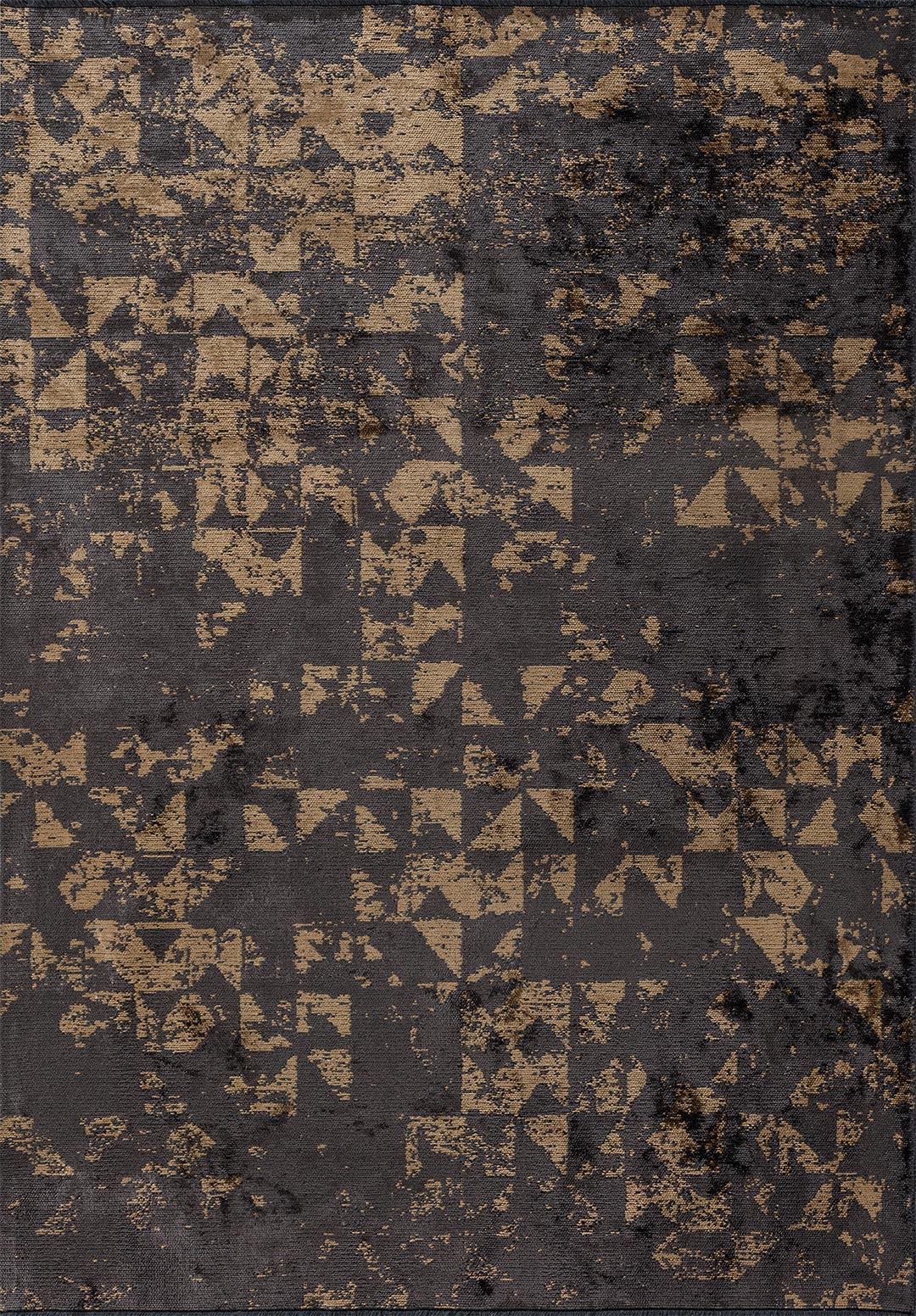 TRIANGLE CHARCOAL - LIGHT BROWN RUG - 1