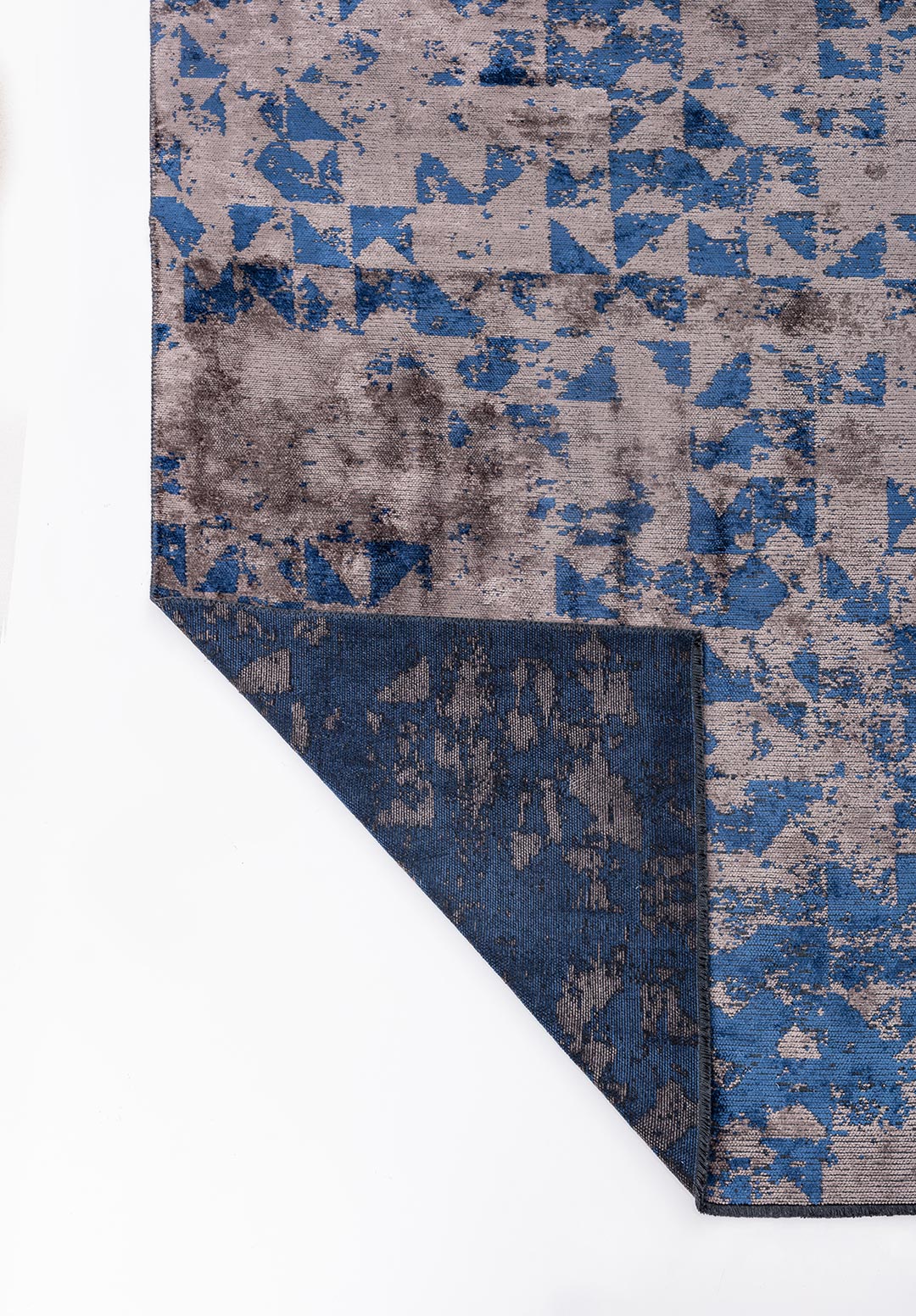 TRIANGLE DARK GREY - NAVY BLUE RUG - 3