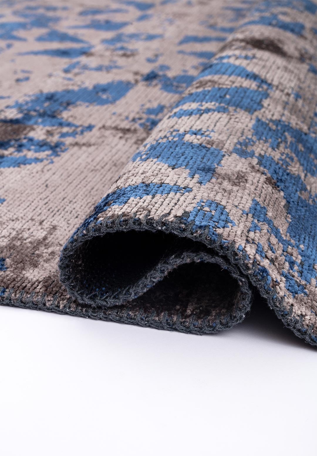 TRIANGLE DARK GREY - NAVY BLUE RUG - 2