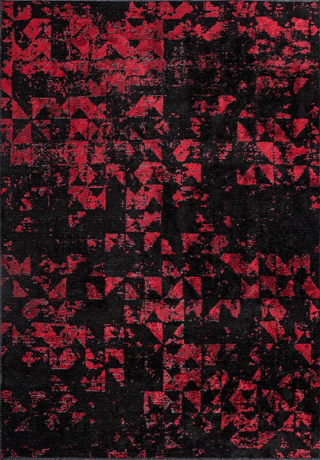 TRIANGLE BLACK - RED RUG - 1