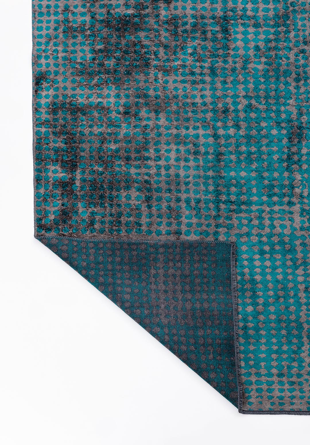 DOTS CHARCOAL - DARK TURQUOISE RUG - 3
