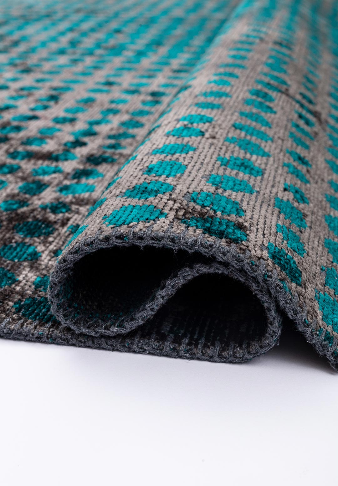 DOTS CHARCOAL - DARK TURQUOISE RUG - 2