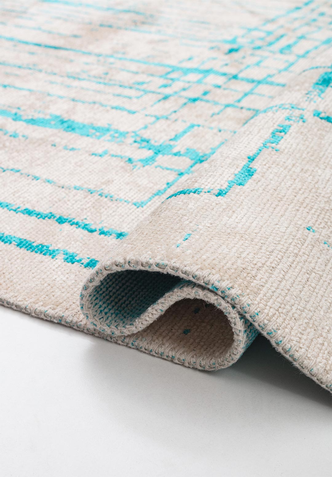 TRANI TURQUOISE - ECRU RUG - 2