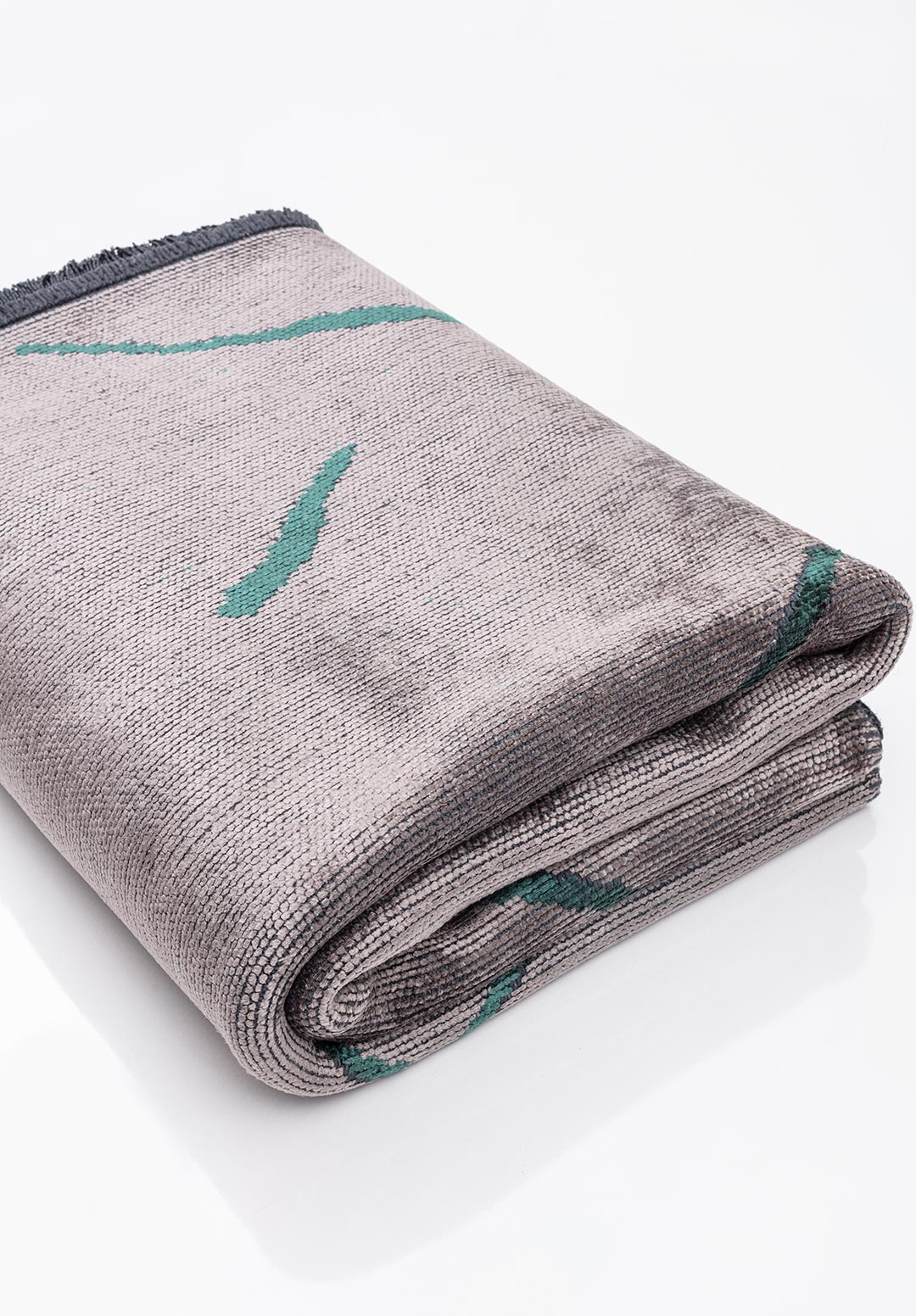 WAVE DARK GREEN - LIGHT GREY RUG - 4