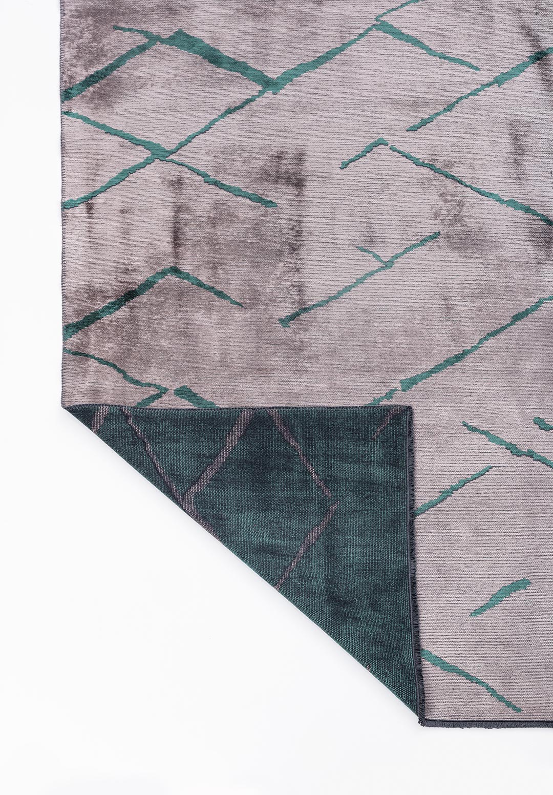WAVE DARK GREEN - LIGHT GREY RUG - 3