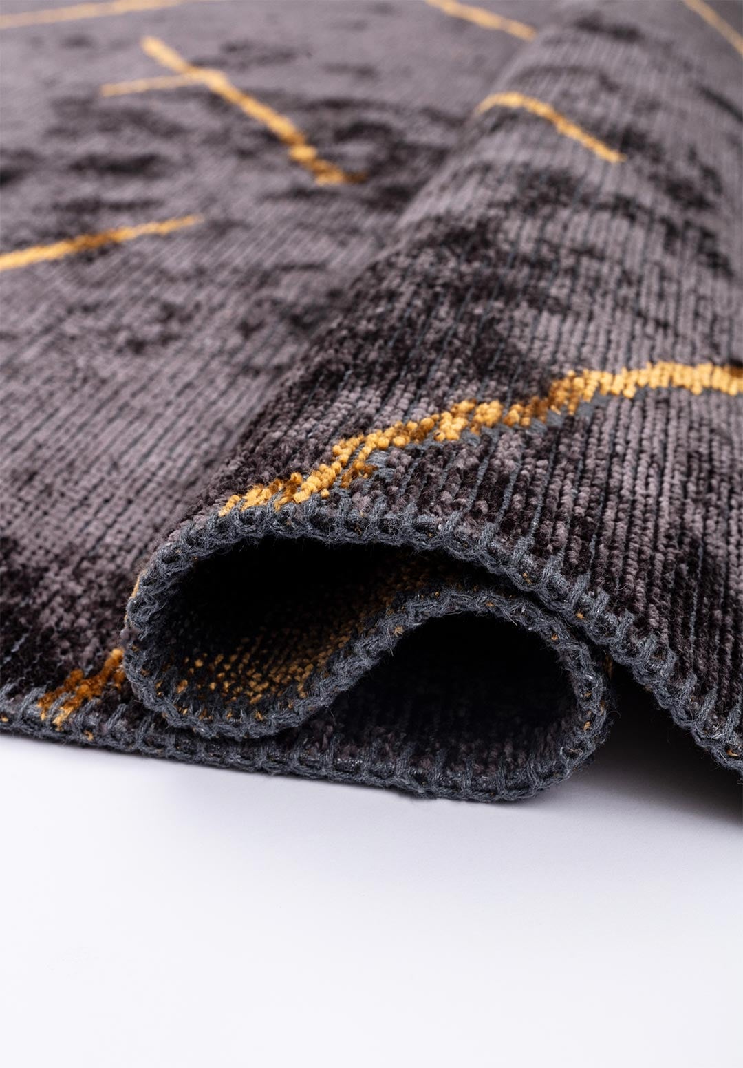 WAVE MUSTARD - CHARCOAL RUG - 2