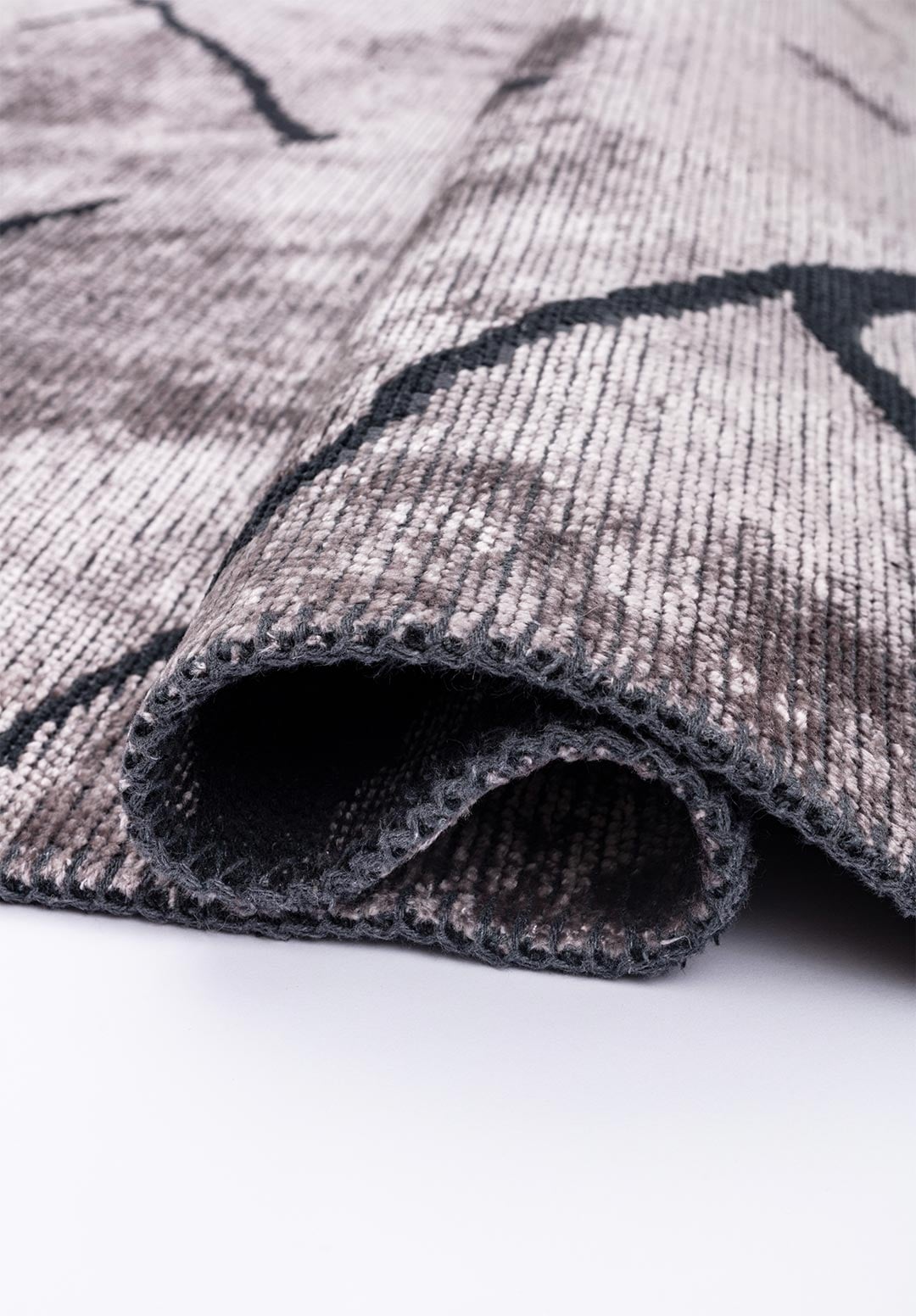 WAVE MATTE BLACK - LIGHT GREY RUG - 2