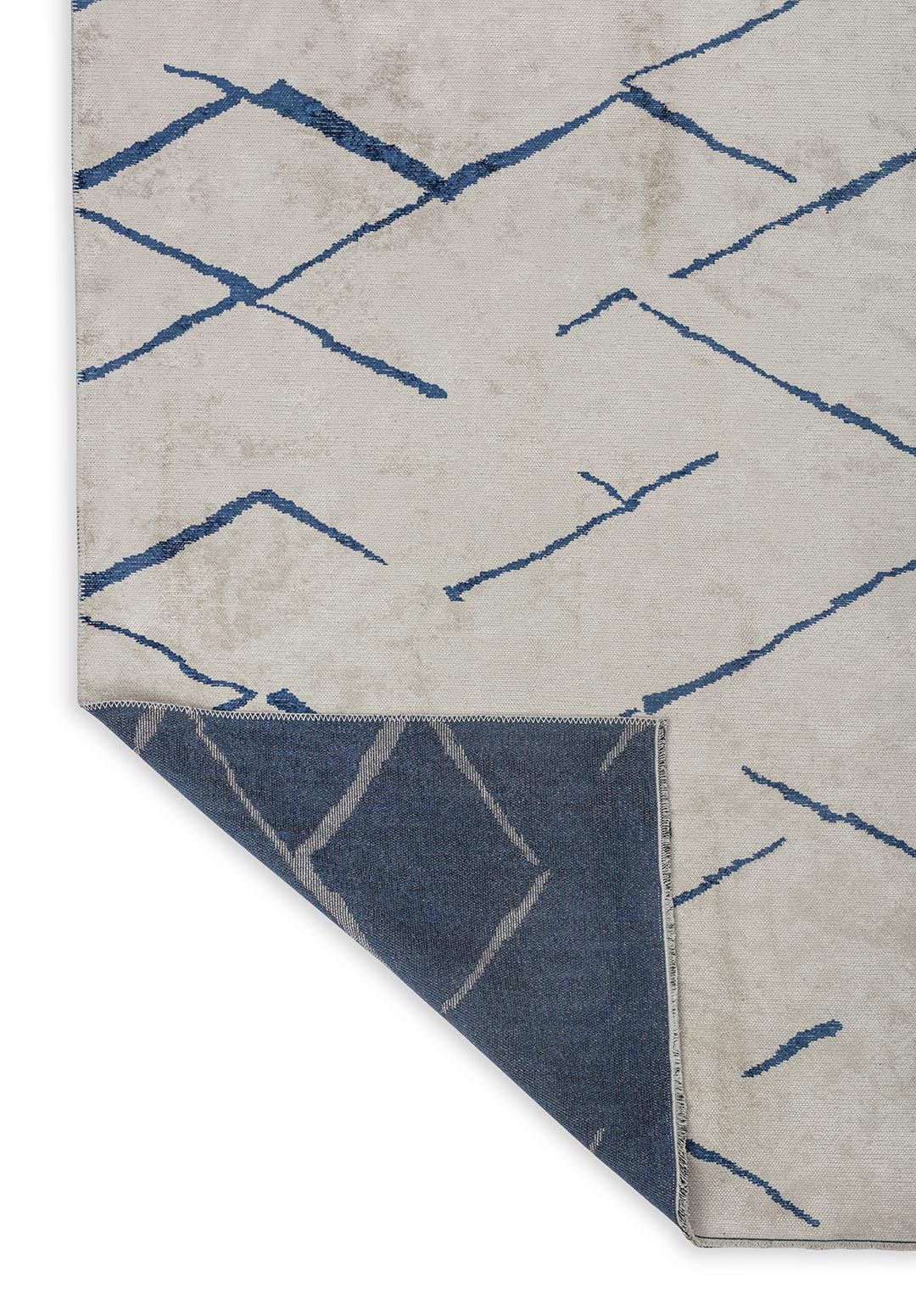 WAVE NAVY BLUE - ECRU RUG - 3