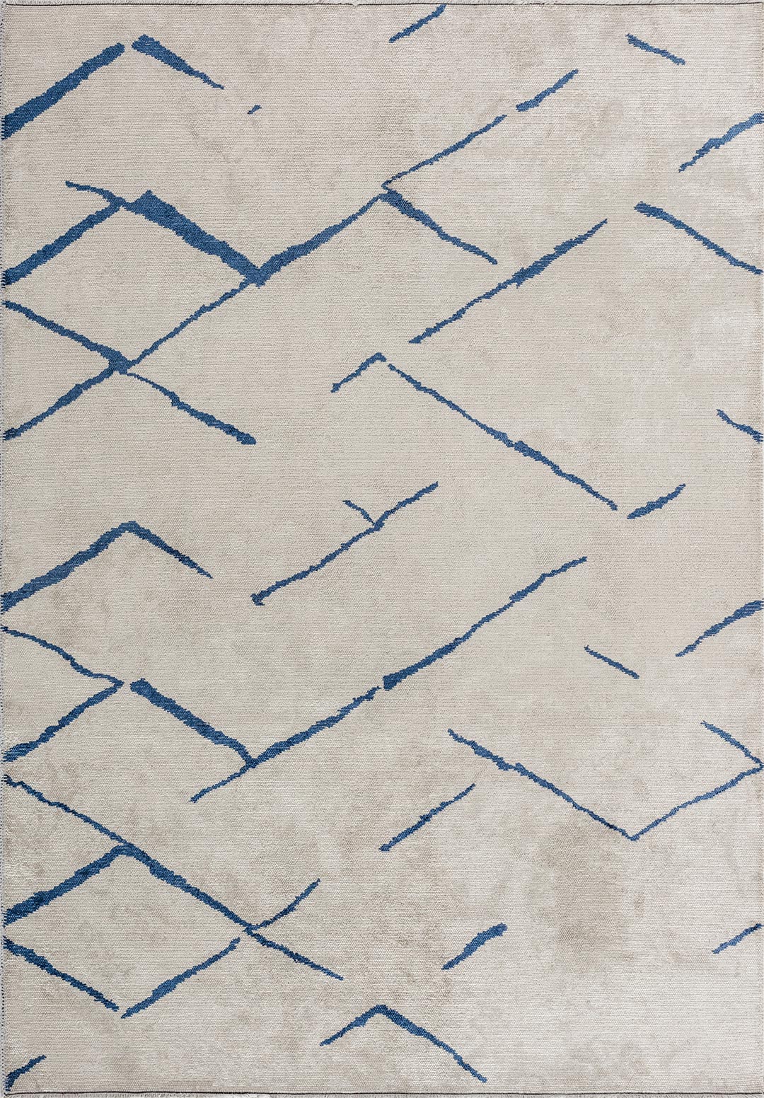 WAVE NAVY BLUE - ECRU RUG - 1