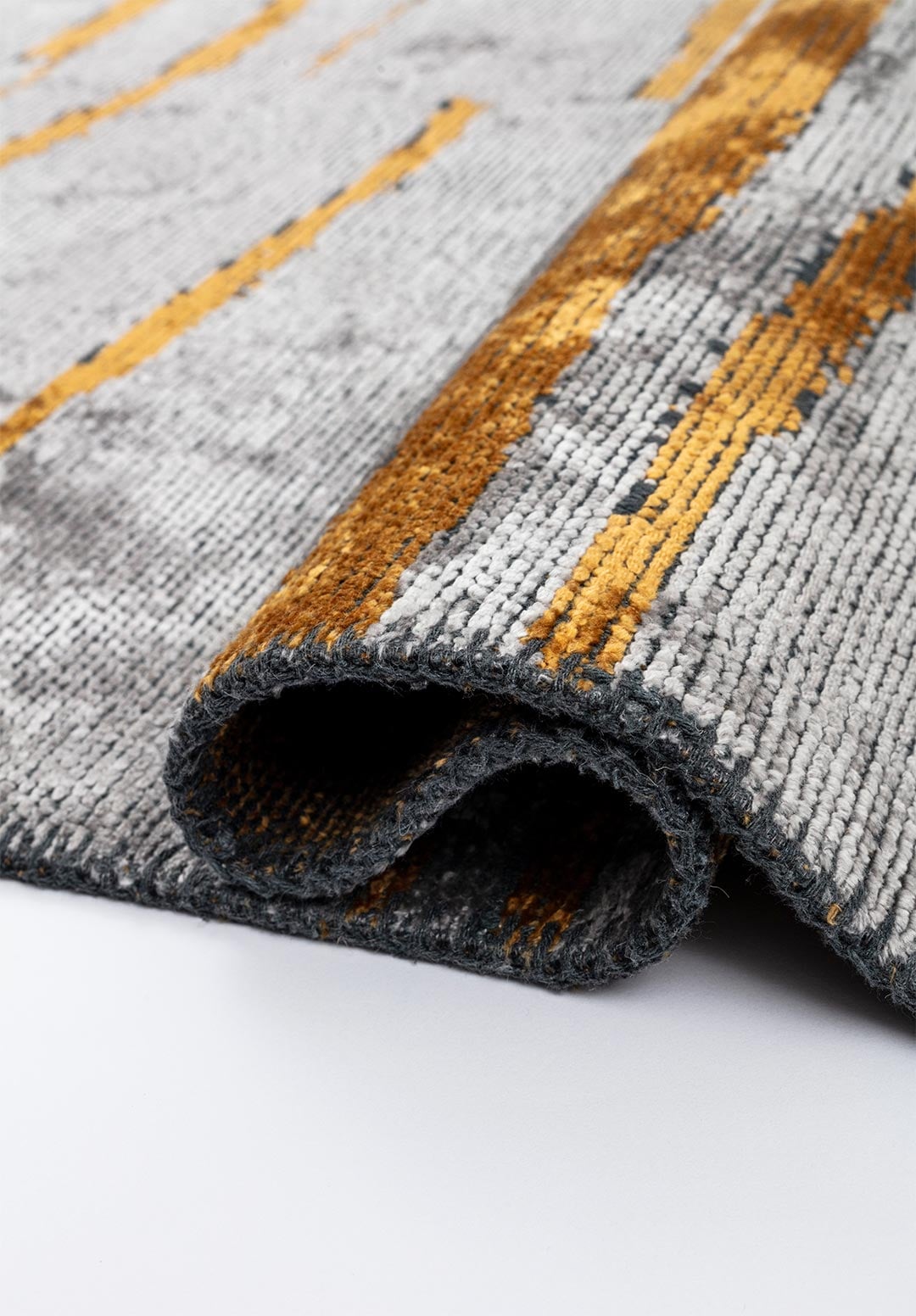 FLOW MUSTARD - GREY RUG - 2