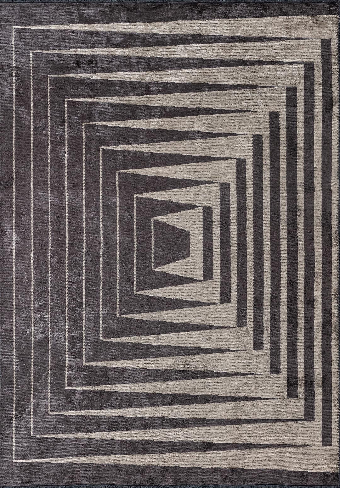 CUBIC CHARCOAL - BEIGE RUG - 1
