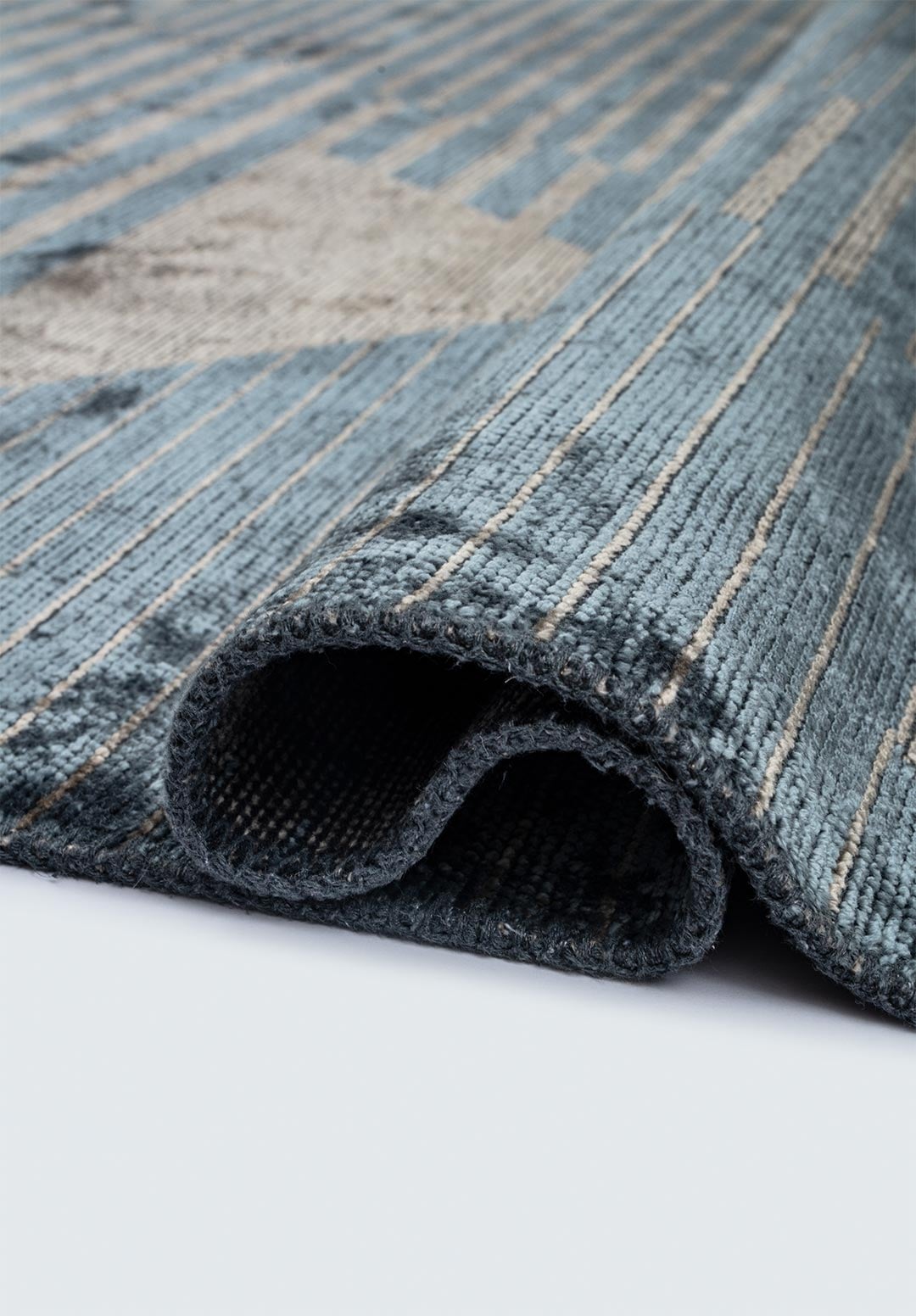 LINES BLUE - BEIGE RUG - 2
