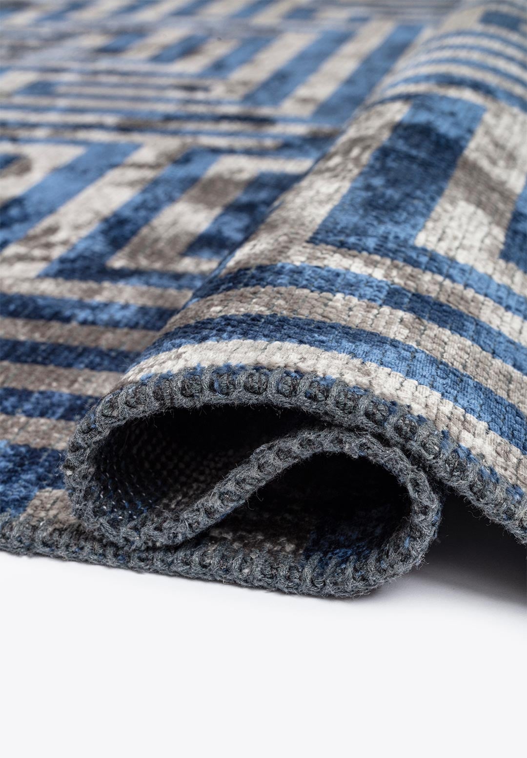 NEST NAVY BLUE - LIGHT GREY RUG - 2