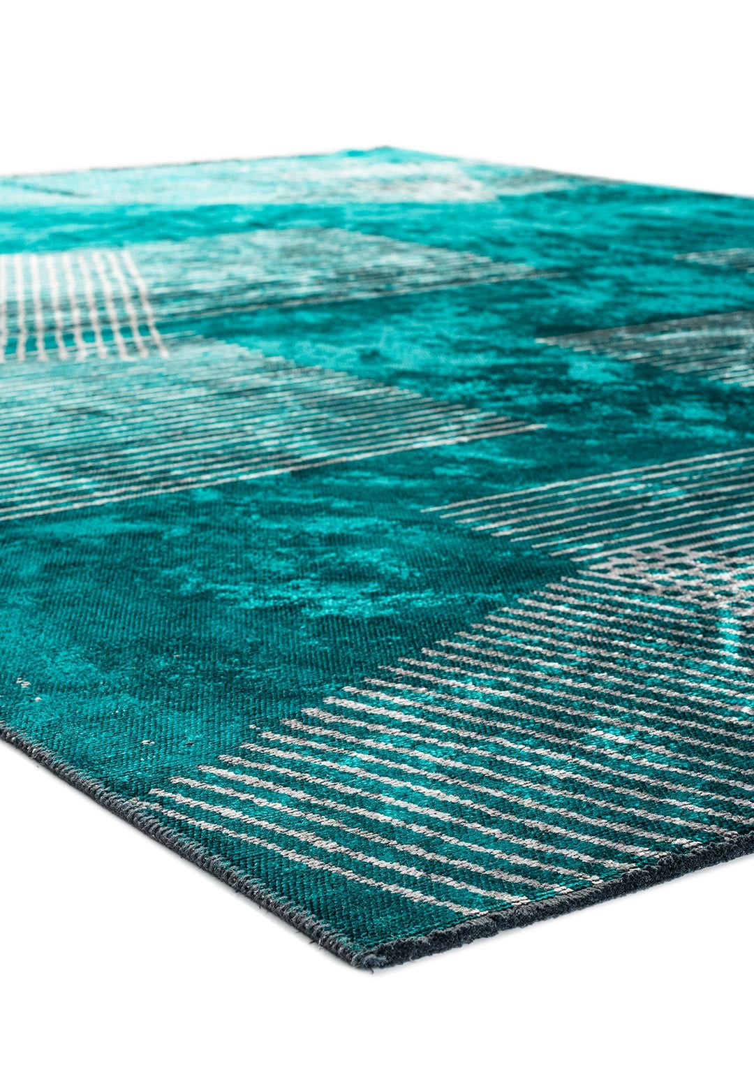 MATRIX DARK TURQUOISE - LIGHT GREY RUG - 4