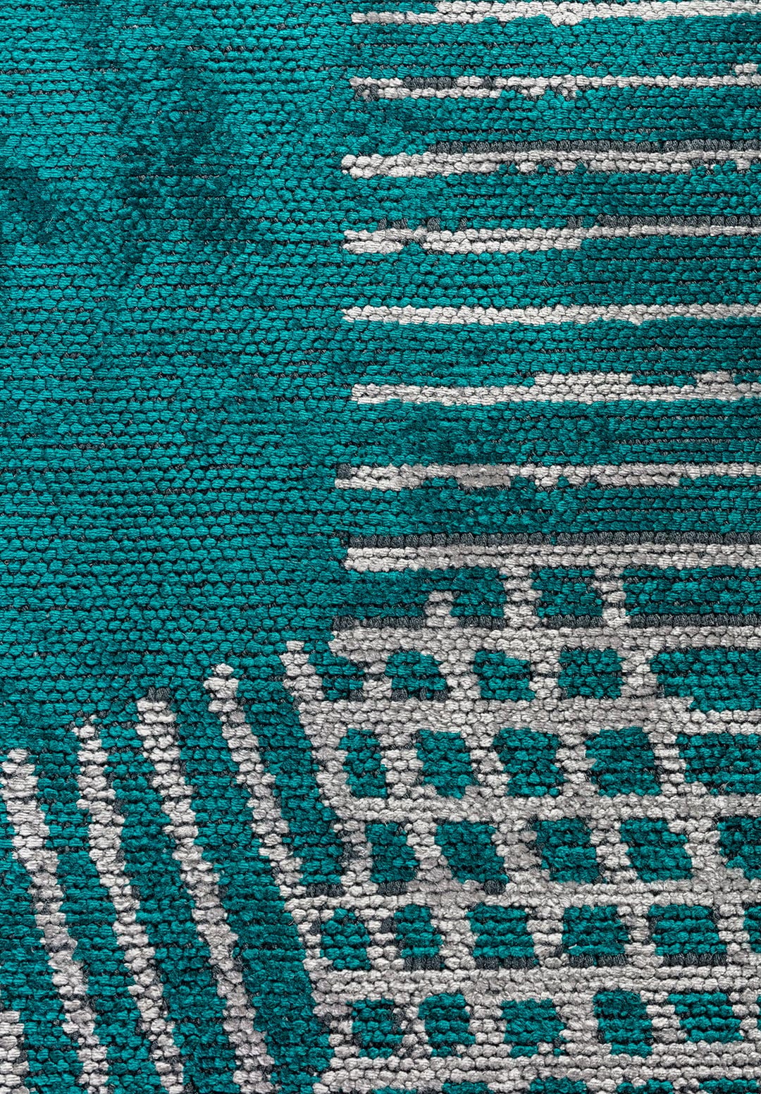MATRIX DARK TURQUOISE - LIGHT GREY RUG - 5