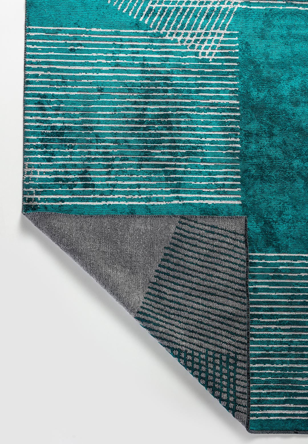MATRIX DARK TURQUOISE - LIGHT GREY RUG - 3