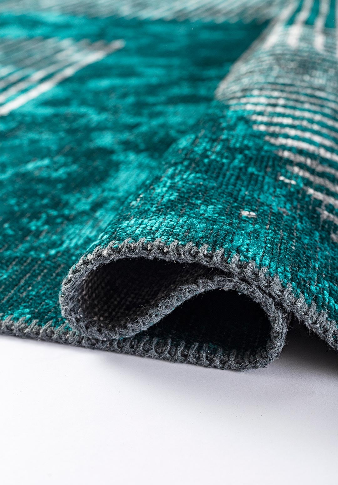 MATRIX DARK TURQUOISE - LIGHT GREY RUG - 2