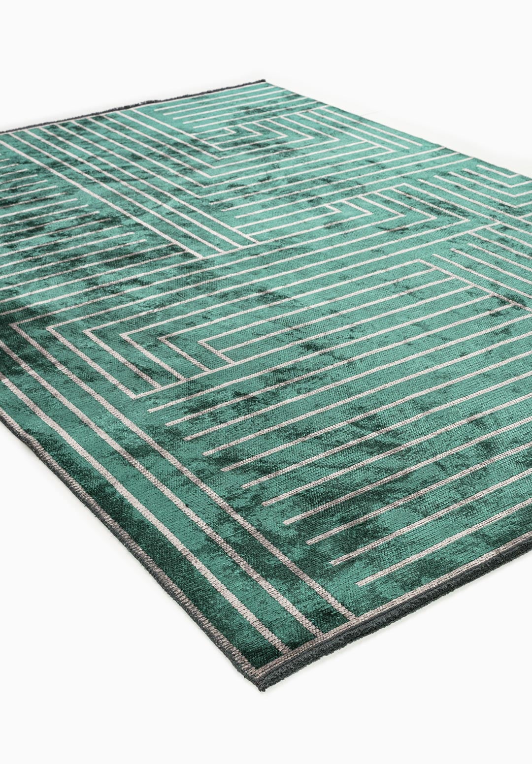 TRAP LIGHT GREY - DARK GREEN RUG - 4