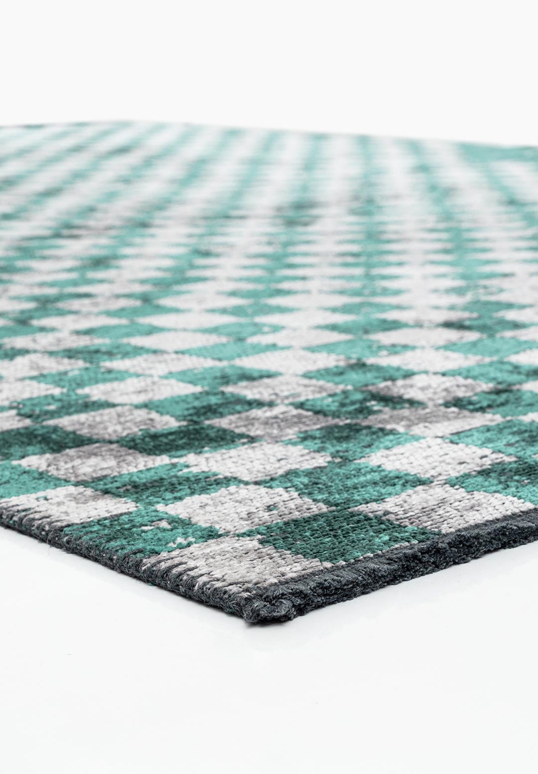 KING DARK GREEN - LIGHT GREY RUG - 4