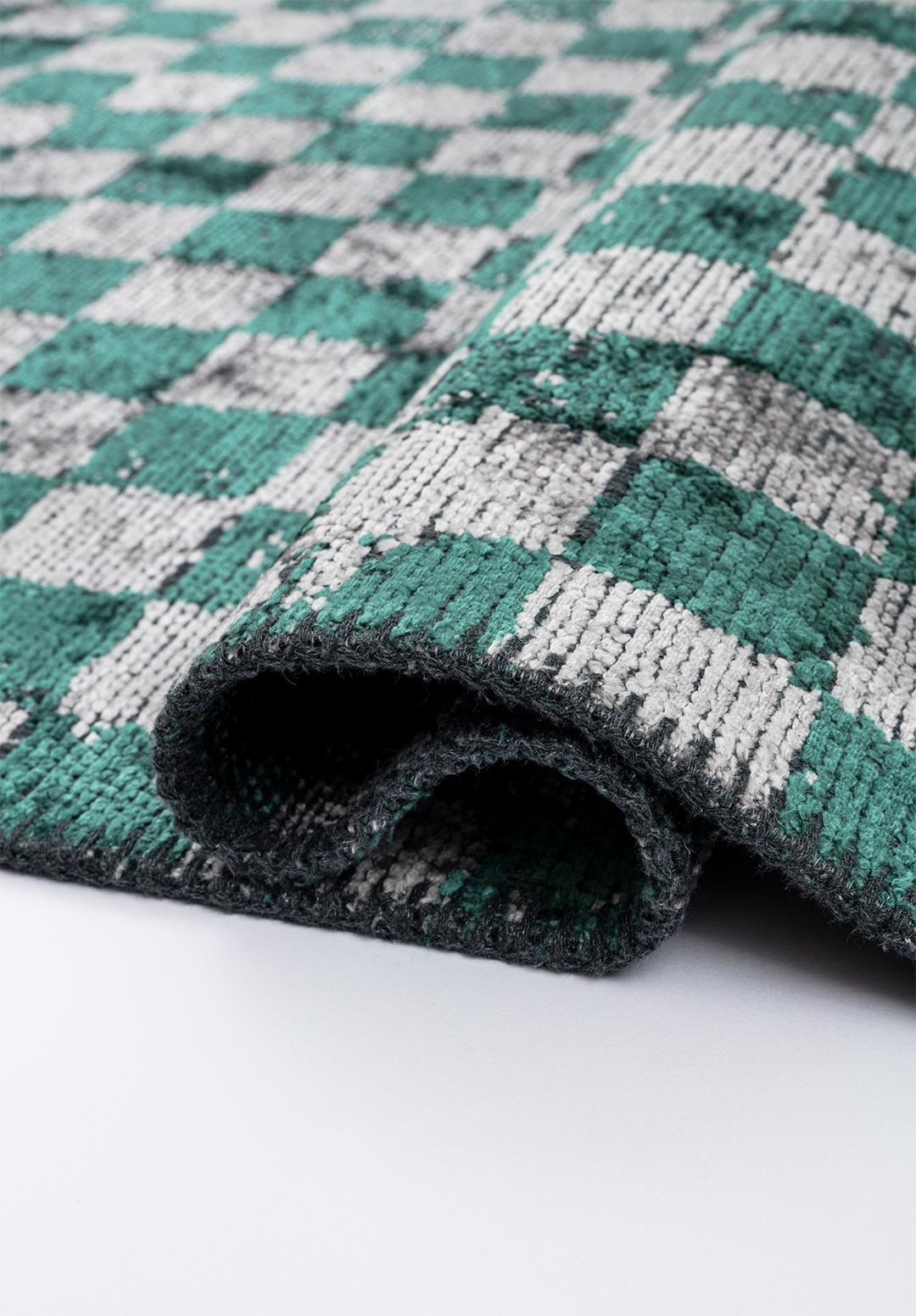 KING DARK GREEN - LIGHT GREY RUG - 2