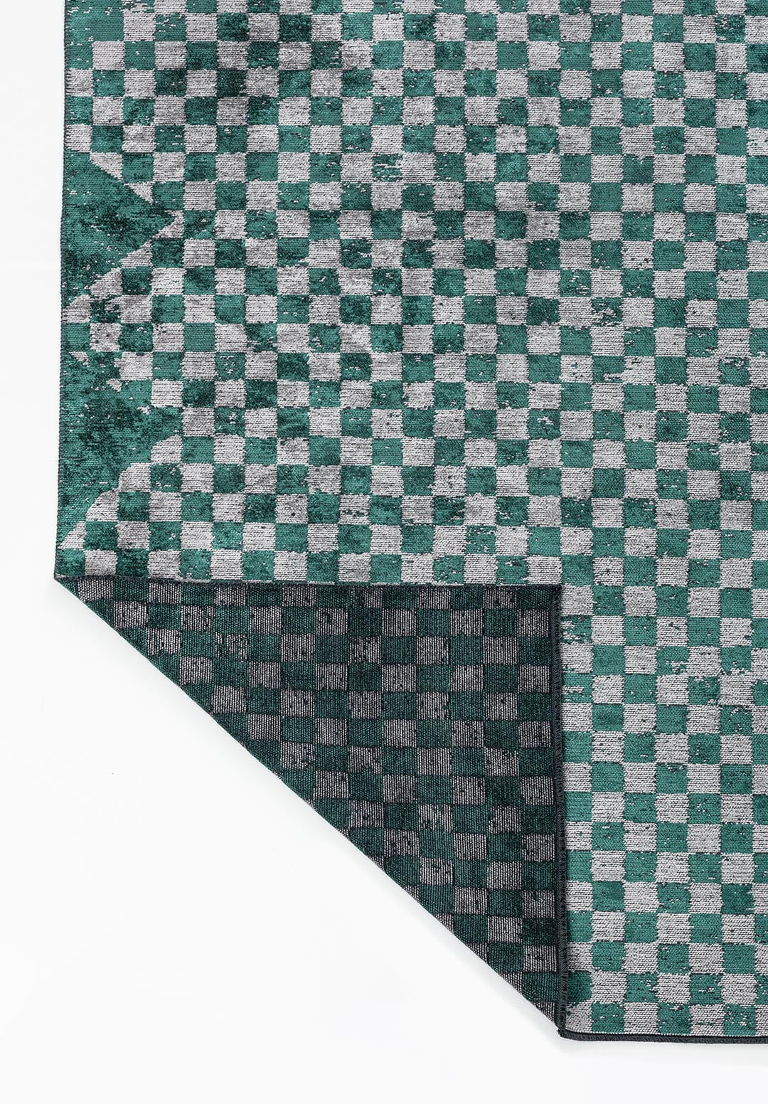 KING DARK GREEN - LIGHT GREY RUG - 3