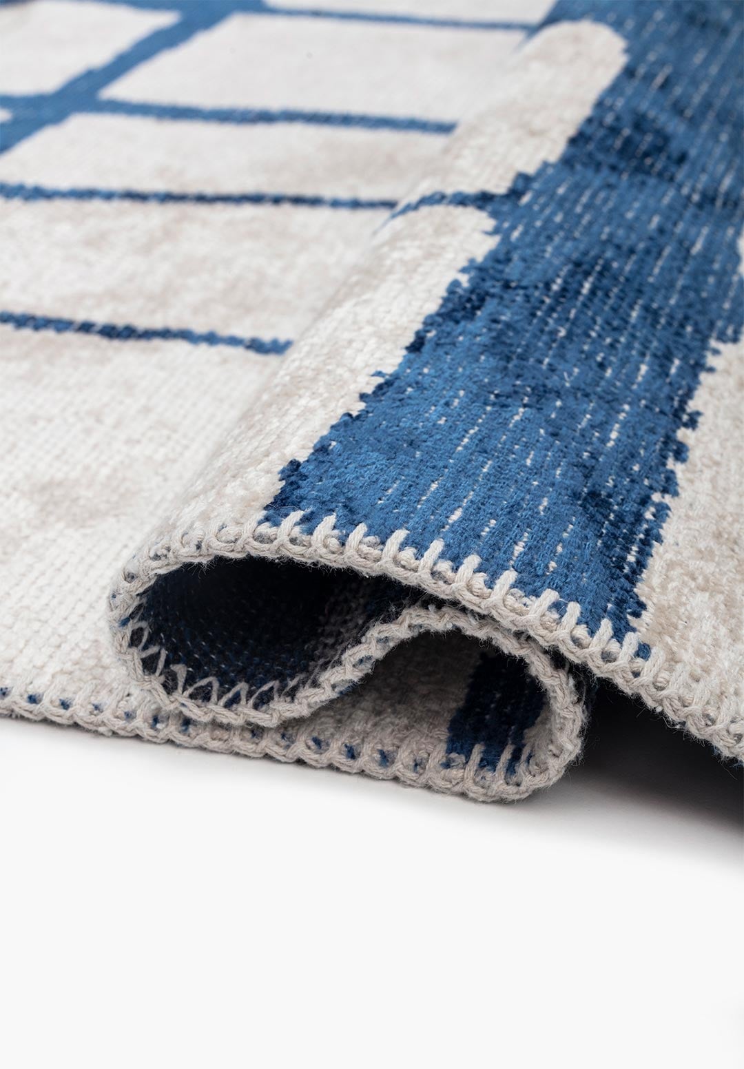 WEB NAVY BLUE - ECRU RUG - 2