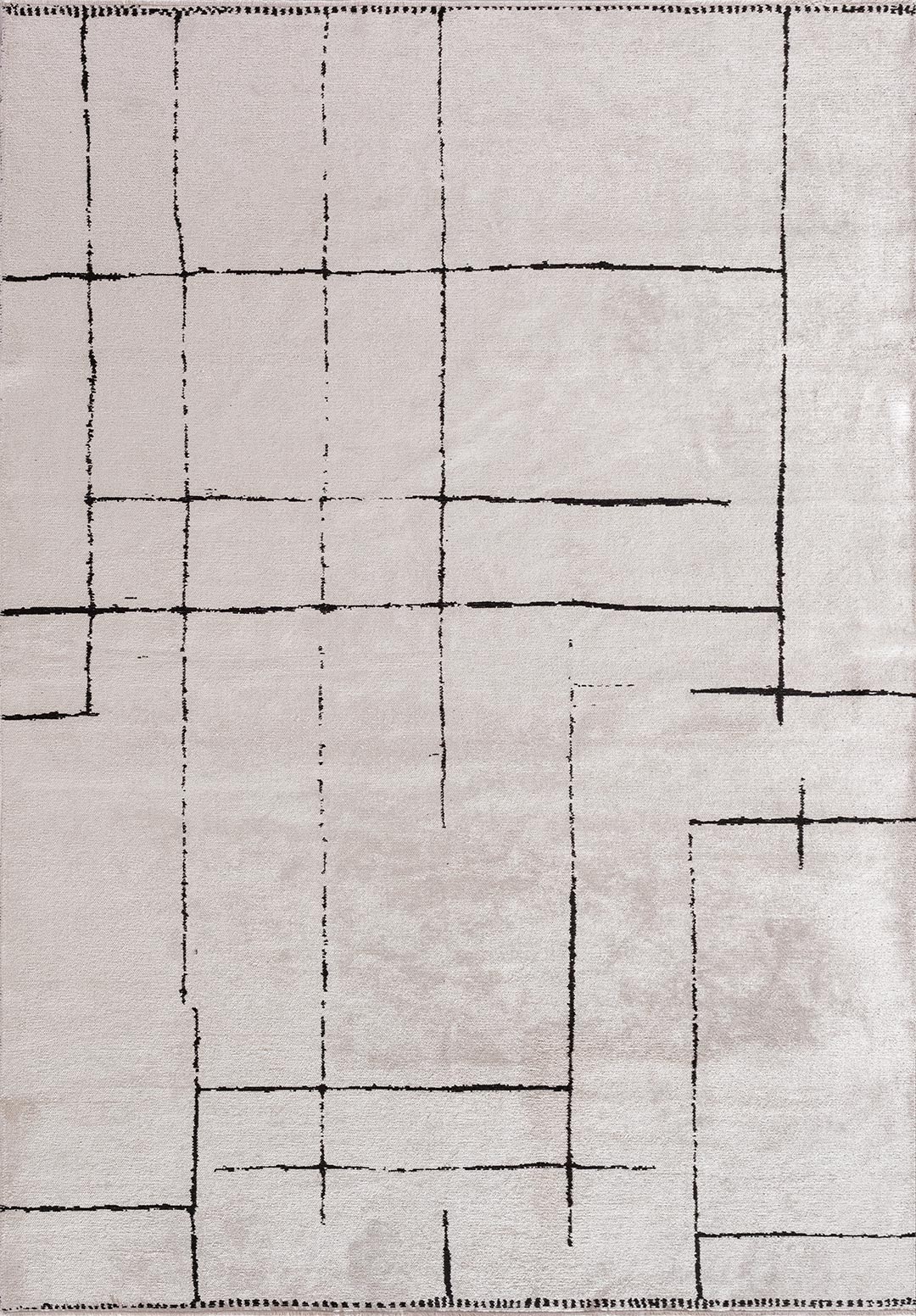 SCRATCH BLACK - ECRU RUG - 1