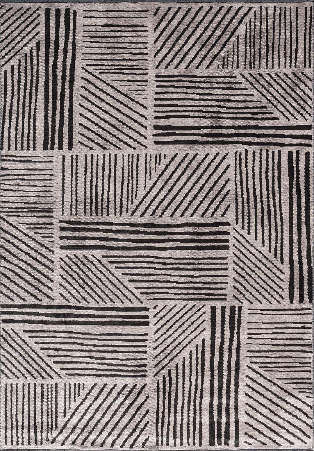 FIELD BLACK - LIGHT GREY RUG - 1