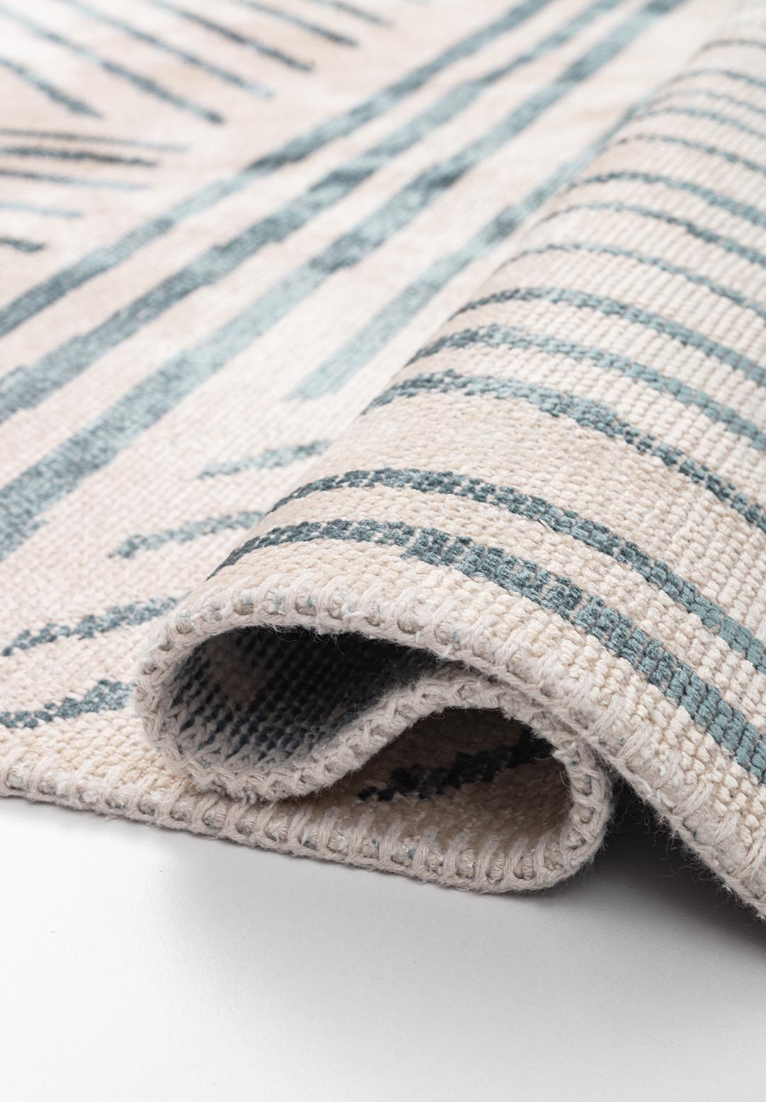FIELD BLUE - ECRU RUG - 2