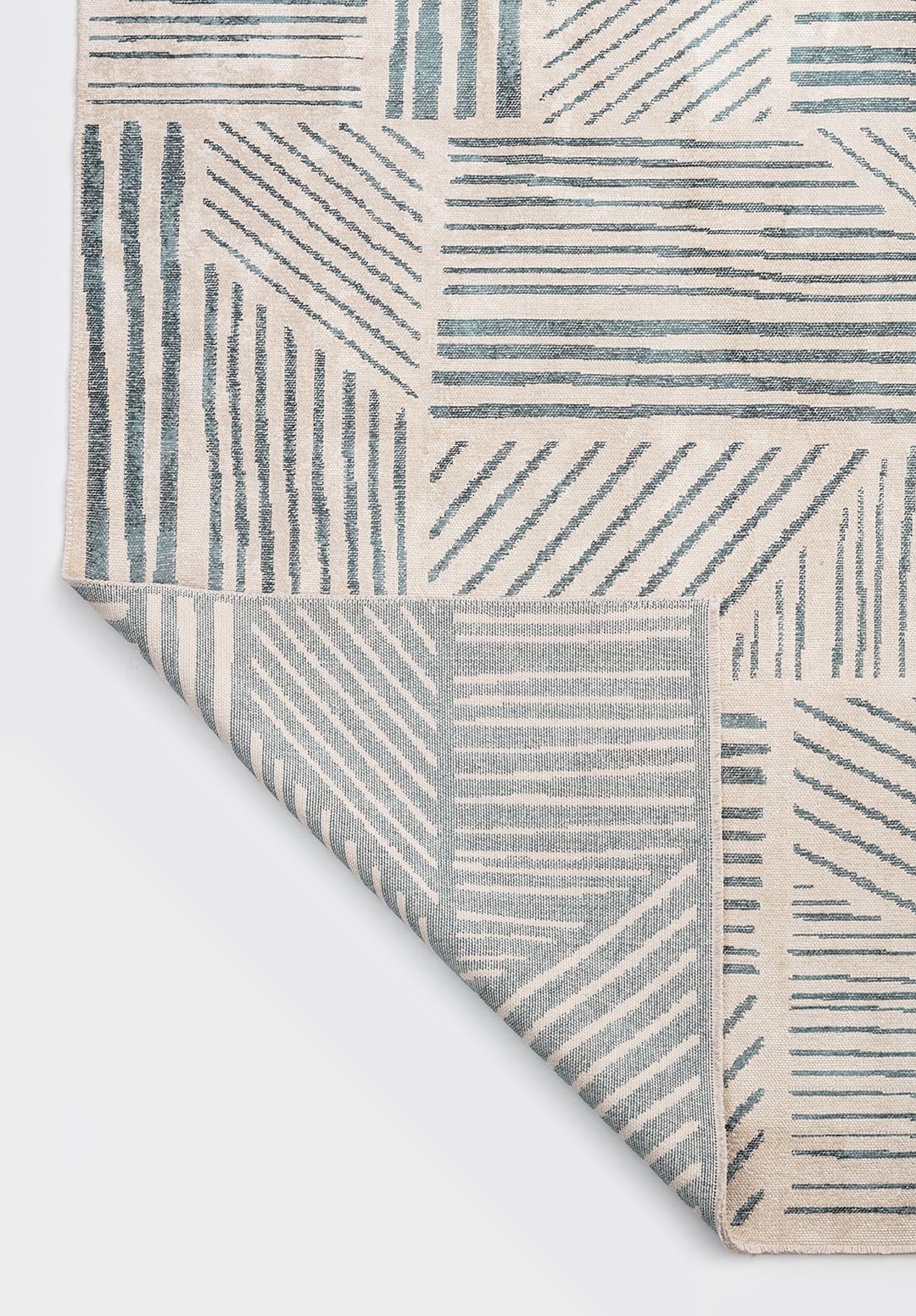 FIELD BLUE - ECRU RUG - 3