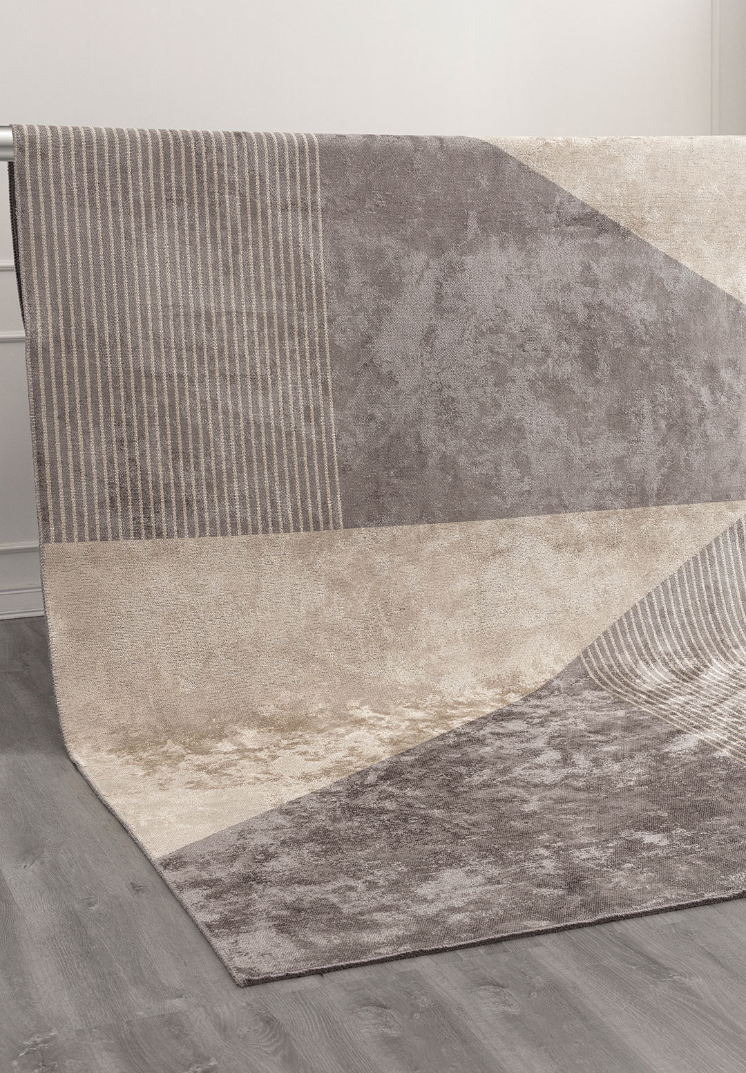 VERTEX DARK GREY - CREAM RUG - 4