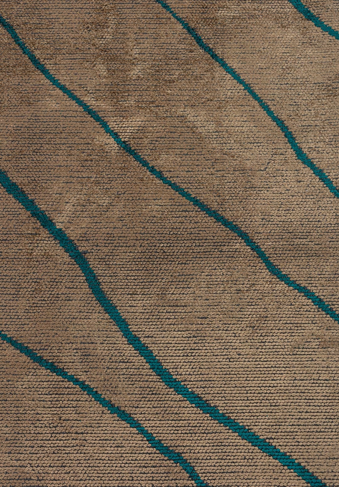 CURVE LIGHT BROWN - DARK TURQUOISE RUG - 5