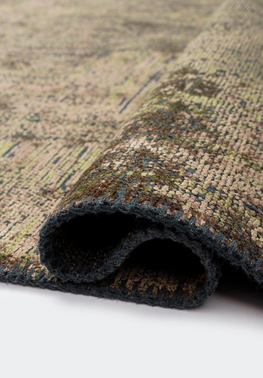 SICILY LIGHT BROWN - GREEN RUG - 2