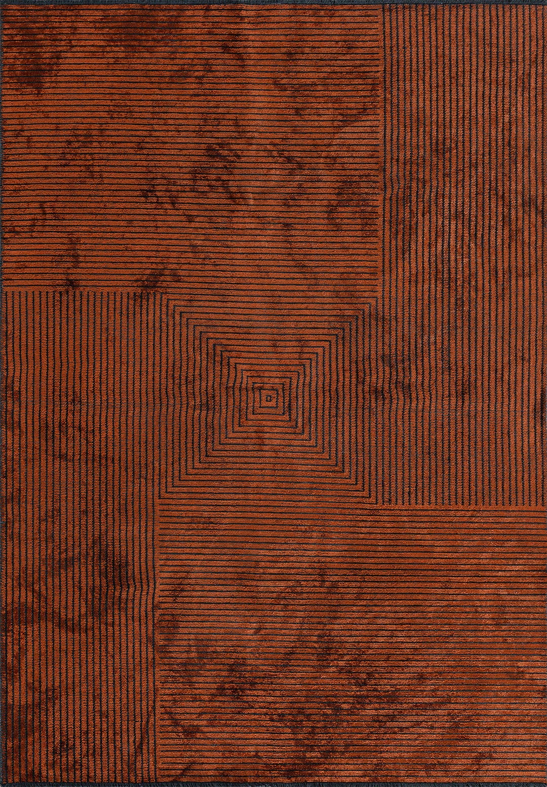 ILLUSION BLACK - RUST RUG - 1