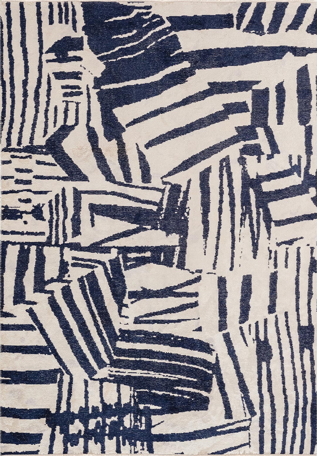 GRAFFITI DARK NAVY - ECRU RUG