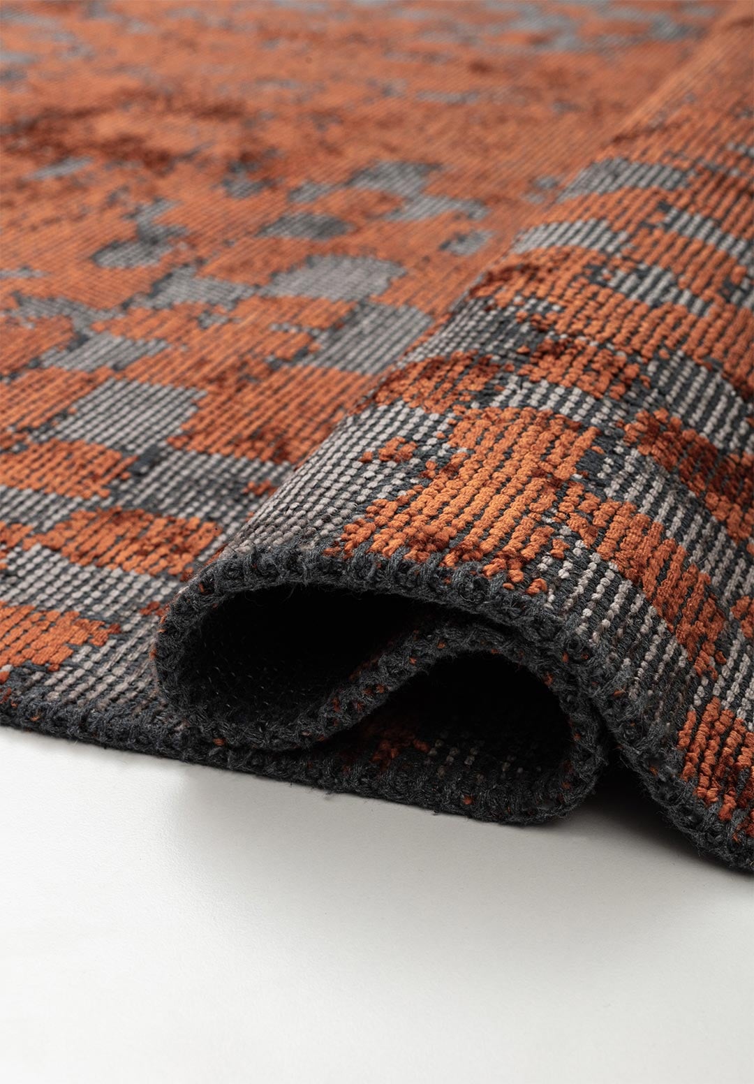 FLAKE DARK GREY - RUST RUG - 2
