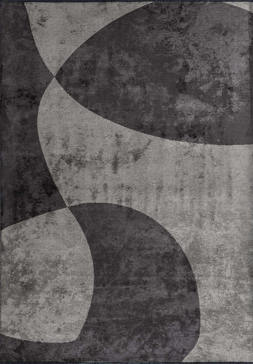 SWIRL CHARCOAL - CREAM RUG - 1