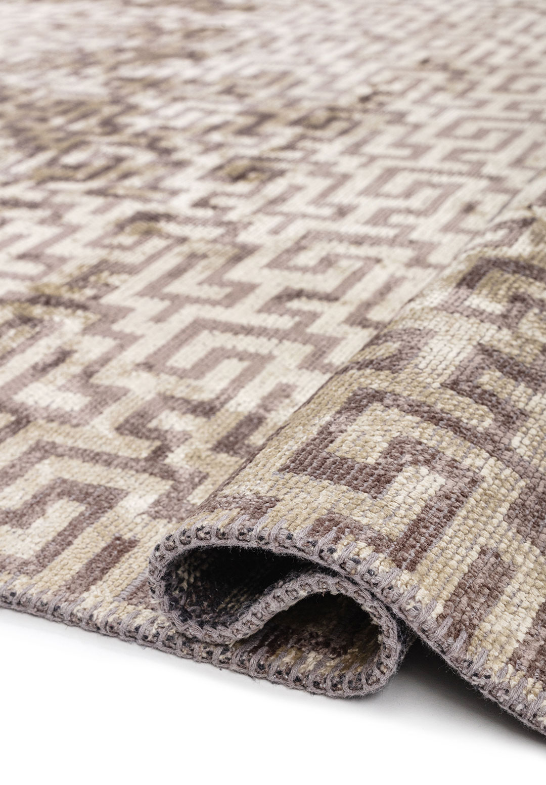 CATERPILLAR DARK GREY - CREAM RUG - 2
