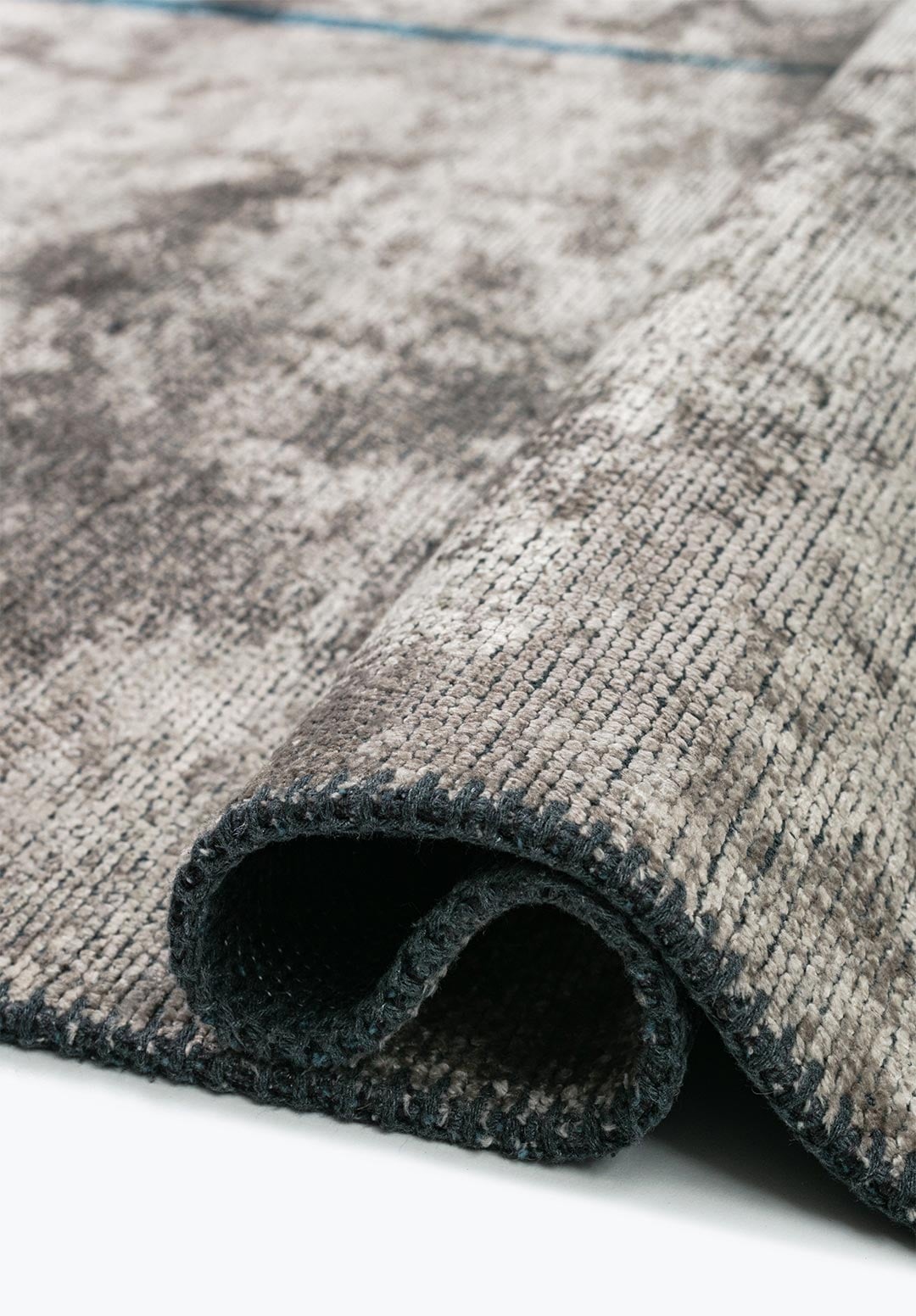NOTES PETROL - CREAM RUG - 2