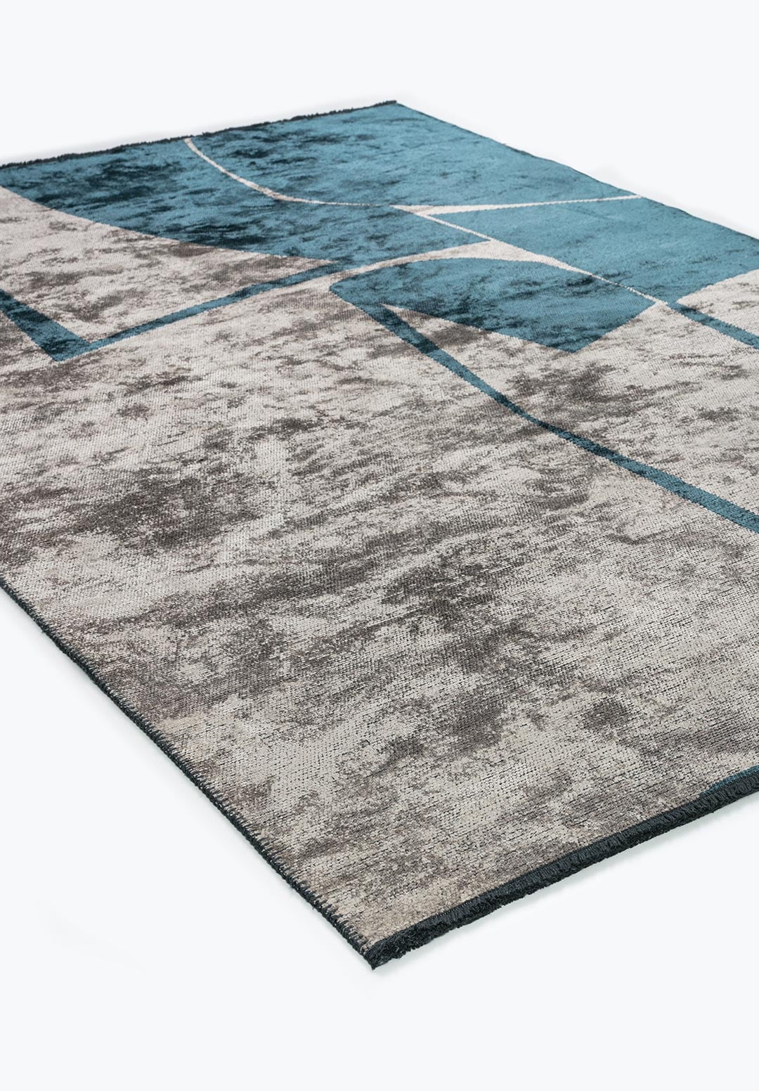 NOTES PETROL - CREAM RUG - 4