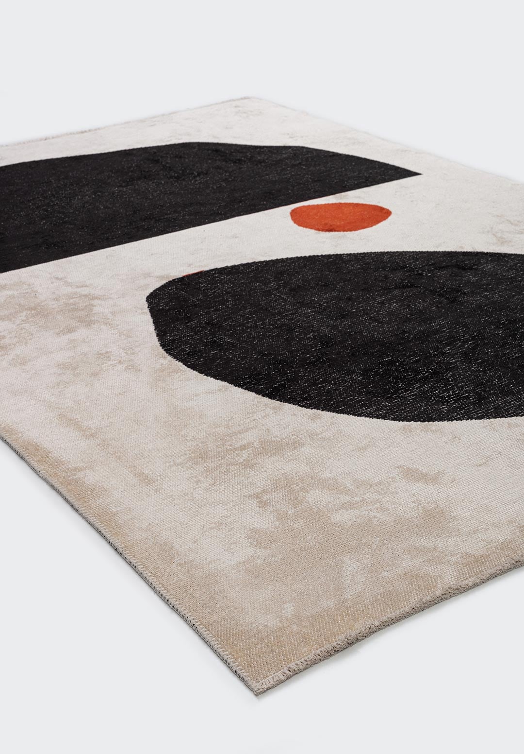 ROCK BLACK - RUST - ECRU RUG - 4