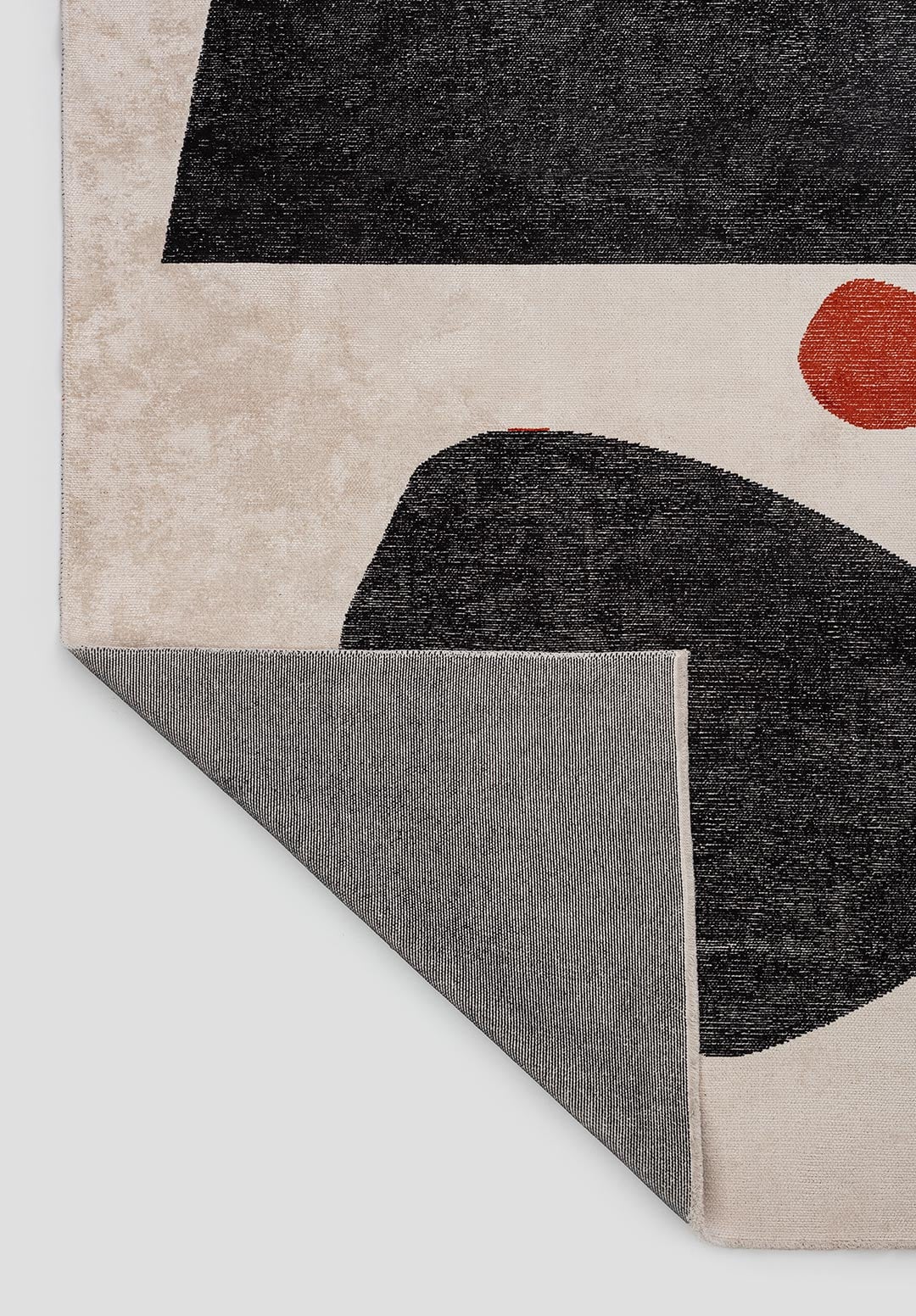 ROCK BLACK - RUST - ECRU RUG - 3