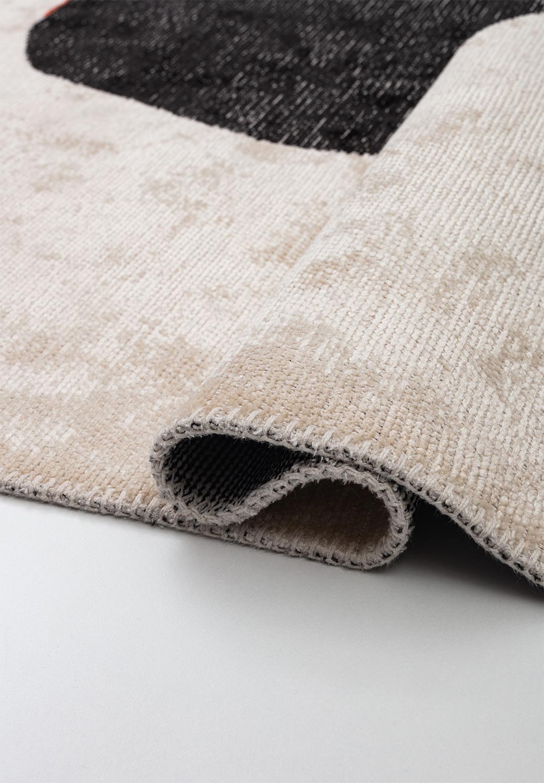 ROCK BLACK - RUST - ECRU RUG - 2