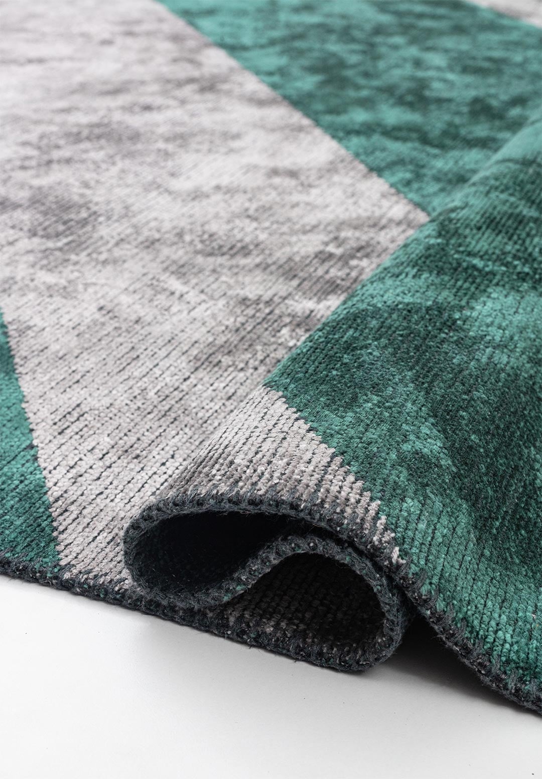 CORNER DARK GREEN - LIGHT GREY RUG - 2