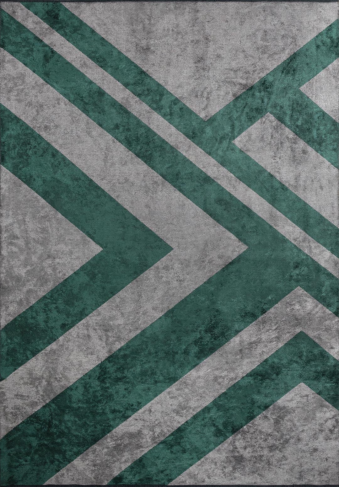CORNER DARK GREEN - LIGHT GREY RUG - 1