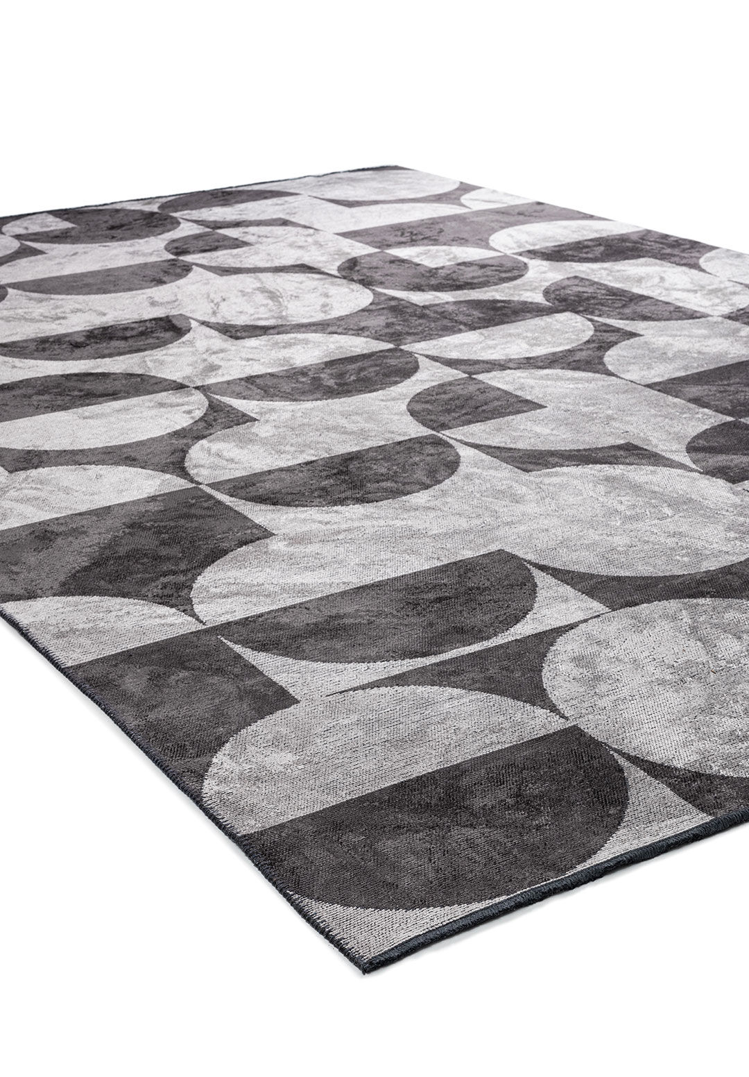 CIRCLE CHARCOAL - LIGHT CREAM RUG - 4