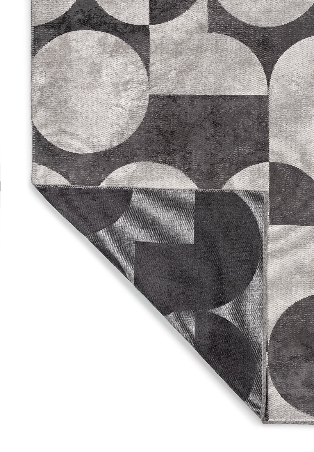 CIRCLE CHARCOAL - BONE RUG - 3