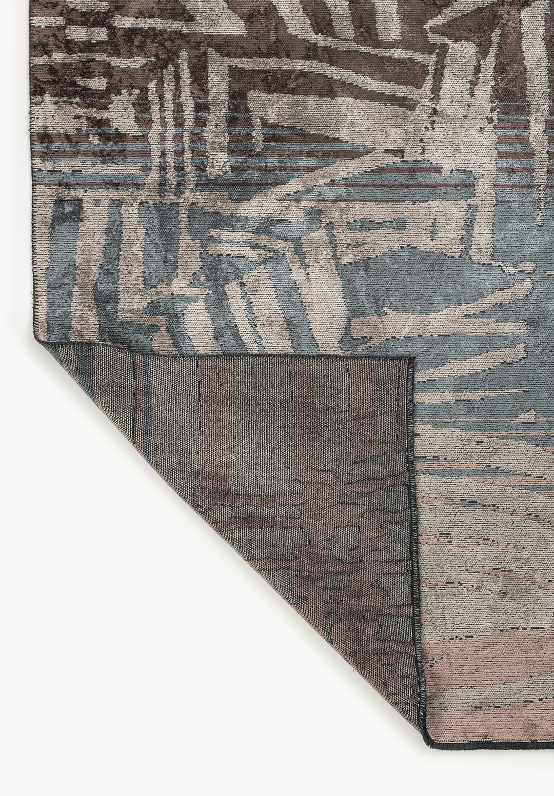 GRAFFITI CHARCOAL - DARK MINK - BLUE - COPPER - CREAM RUG - 3