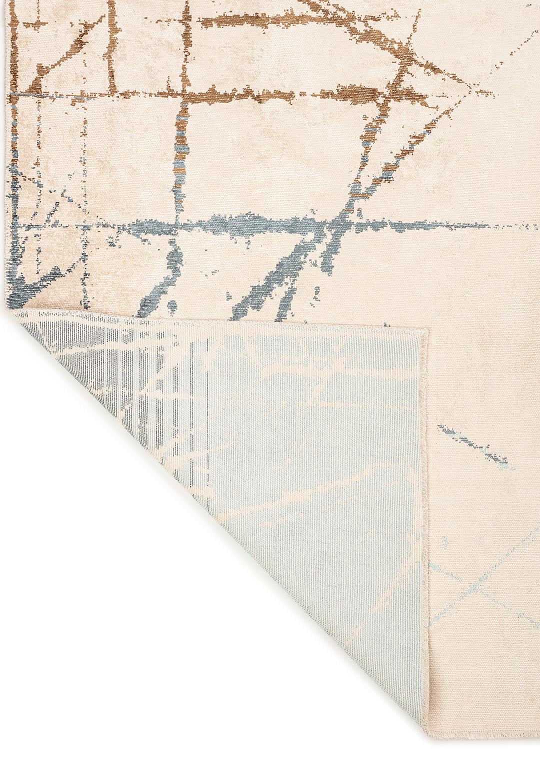 CRACK DARK NAVY - MINK - BLUE - ICE BLUE - ECRU RUG - 3