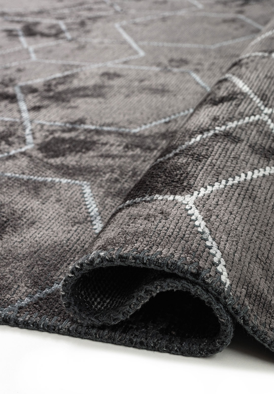 HONEYCOMB DARK TURQUOISE - PETROL - BLUE - ICE BLUE - CHARCOAL RUG - 2